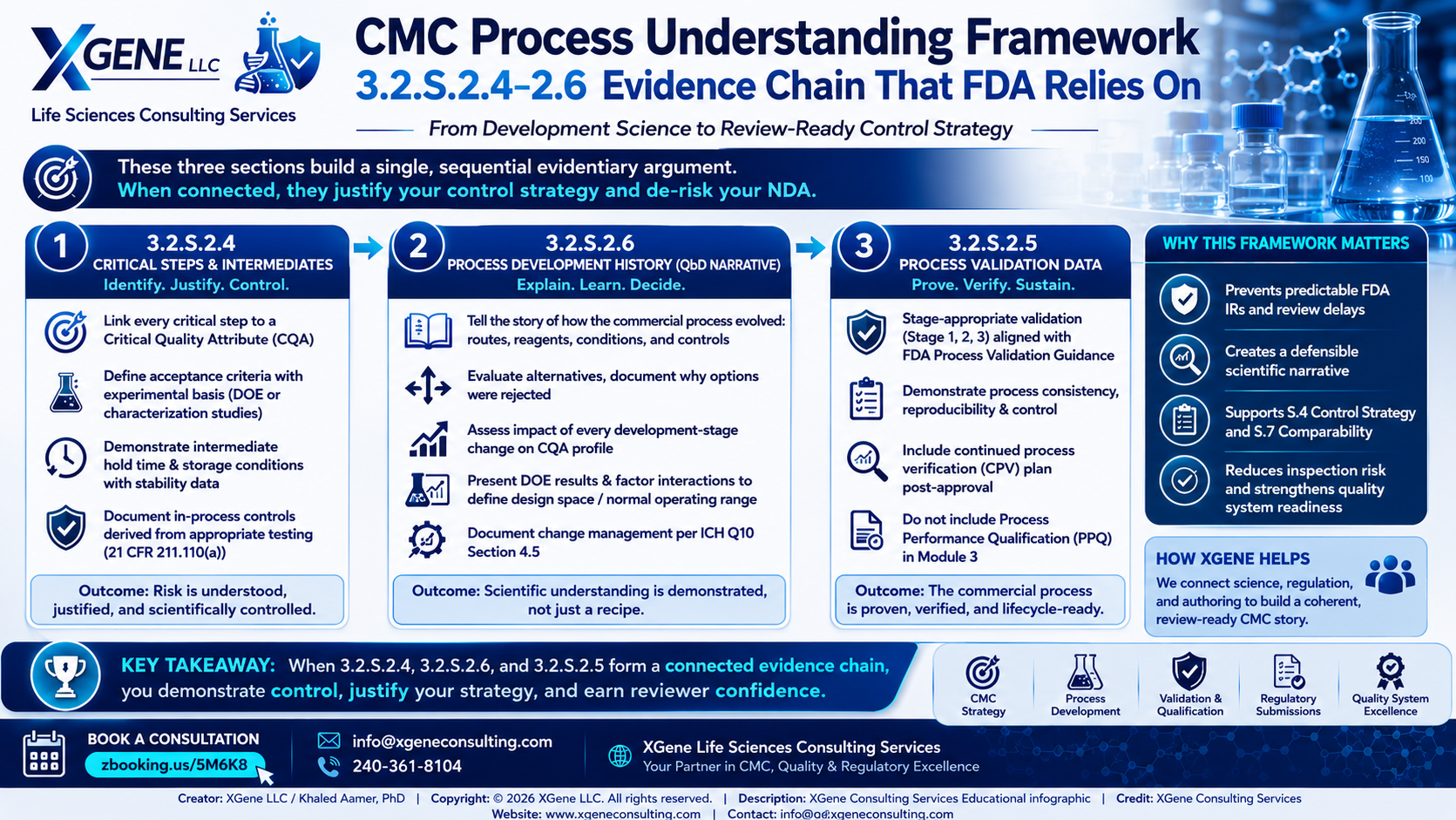 XGene Framework for 3.2.S.2.4–2.6 Critical Steps, Process Validation, and Manufacturing Process Development: Building the Process Understanding Evidence Package